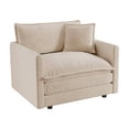 thumbnail image 4 of Comfy Deep Single Seat Sofa Upholstered Reading Armchair Living Room Chair light coffee Chenille Fabric , 1 Toss Pillow, 4 of 6