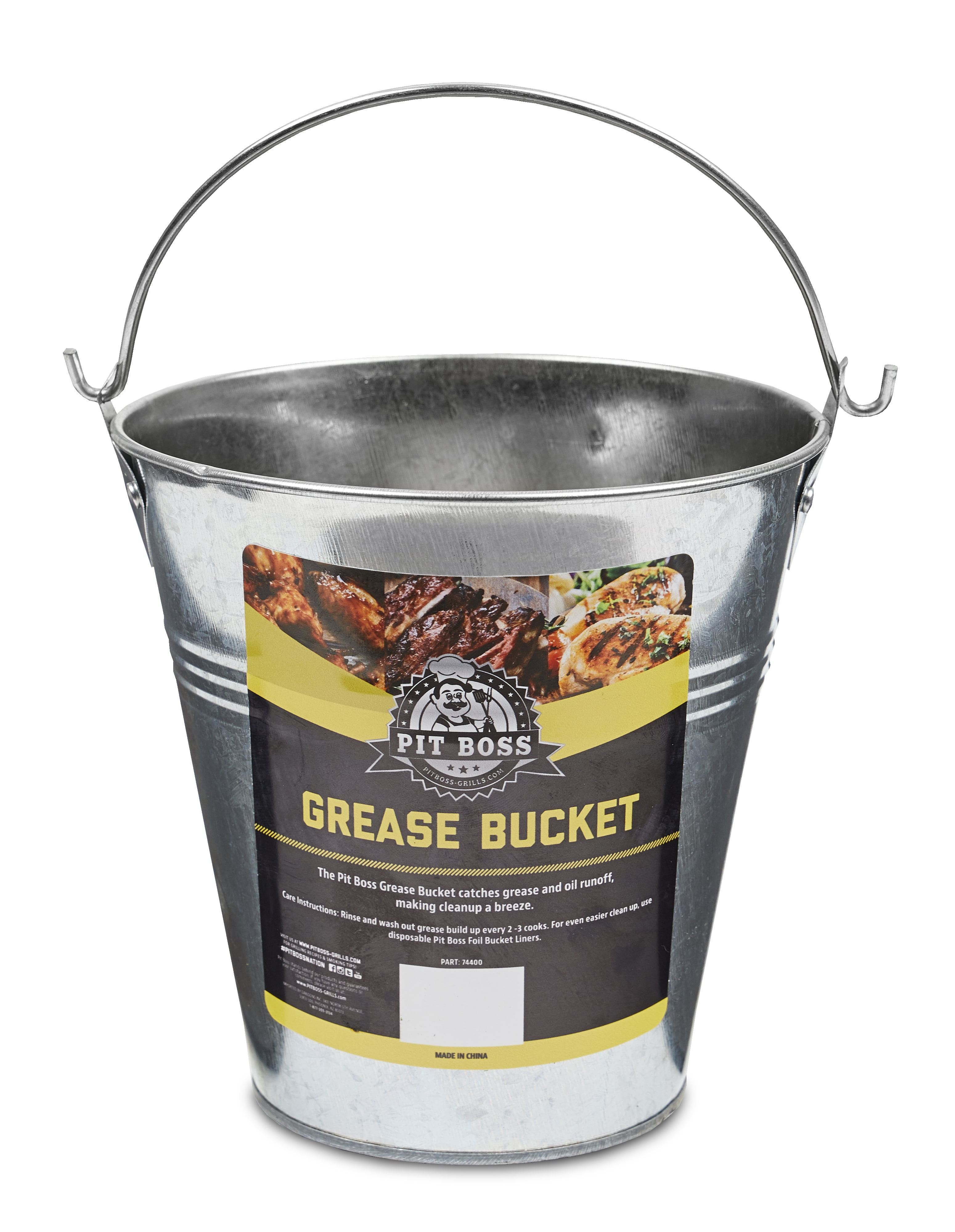 Pit Boss Pellet Grills Grease Bucket, 6" x 6" Steel Barbecue Bucket