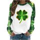 thumbnail image 3 of TaTaai Ladies Long Sleeve Raglan Sweatshirt Crewneck St Patricks Day Print Casual Pullover Loose Fit Holiday Graphic Top Gift, 3 of 5