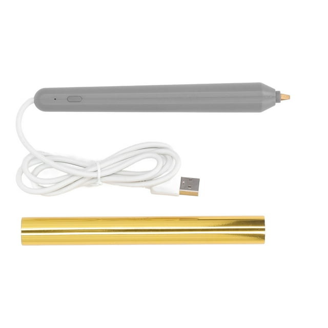 Hot Foiling Pen, Hot Heated Foil Pens Set, USB Powered Heat Foil Pen for Scrapbooking Tool Kits Gold & Silver Hot Foil Roll for Card Making, Craft, Scrapbooking, Drawing
