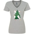 thumbnail image 3 of Inktastic Kawaii Cats Christmas Tree Women's V-Neck T-Shirt, 3 of 5