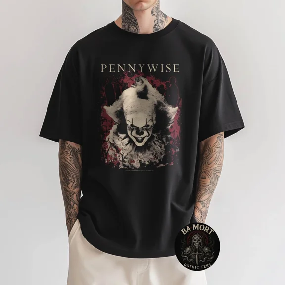 It Pennywise Creepy Portrait Horror Movie T-Shirt
