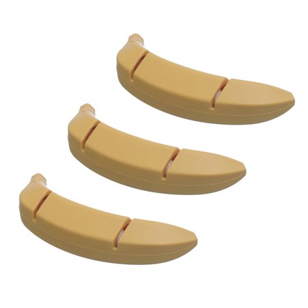 

Meizhencang 3Pcs Cutter Sharpeners Banana-shaped Labor-saving White Corundum Anti-slip Bottom Cutter Sharpening Stone Grindstone Tool