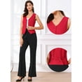 thumbnail image 2 of DARING DIVA Women's Waistcoat V Neck Crop Top Summer Vest L Deep Red, 2 of 6