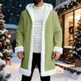 thumbnail image 5 of JHHLSF Christmas Cardigan for Men's Cozy Hooded with Open Front Sweater for Outdoor Winter Xmas Coat Tops with Pockets Light Green, XL, 5 of 9