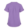 thumbnail image 3 of Iaqnaocc Scrubs for Women Premium Comfort Fit Nursing Uniform Fashion V Neck Side Slits Scrub Tops Breathable Short Sleeve Tees Blouse with Pockets Purple XL, 3 of 4