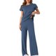 thumbnail image 1 of CONJUNTO DE ROPA DE MUJER DE PUNTO INSPIRADO CHIC, CONJUNTO DE SUDADERAS Y PANTALONES DE PIERNA ANCHA DE 2 PIEZAS, 1 of 5
