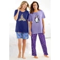 thumbnail image 4 of Dreams & Co. Plus Size Graphic Tee Pure Cotton PJ Set, 4 of 6