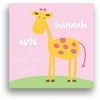 Sandra Magsamen Personalized Giraffe Canvas Wall Art, 16" x 16", Pink