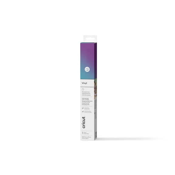 Cricut® Cold-Activated, Color-Changing Vinyl – Permanent, 12" x 24",Turquoise - Purple