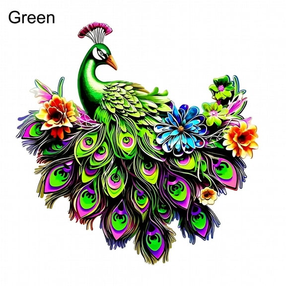 LAMIRO Colourful 2D Metal Peacock Wall Art Outdoor Garden Wall Fence Hanging Decoration