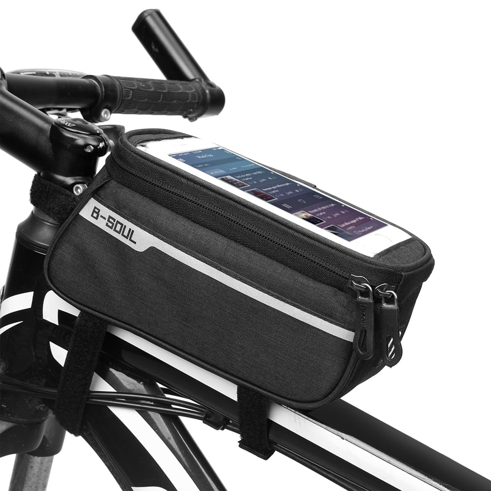 MTB Bicycle Top Tube Phone Bag for 6 Screen Size Bike Front Frame Bag with Headphone Hole Walmart