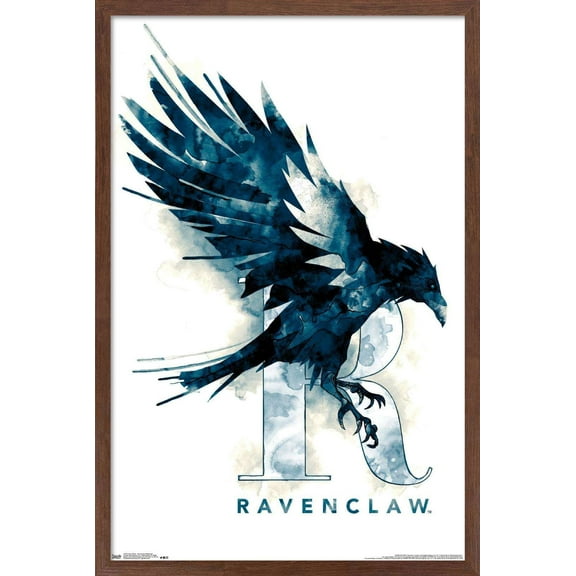 The Wizarding World: Harry Potter - Ravenclaw Illustrated House Logo Wall Poster, 14.725" x 22.375", Framed