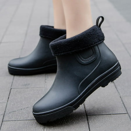 

Boots Rain Non Slip Detachable With Cotton Inside Rain Outdoor Rubber Water Shoes Casual Ankle Boot