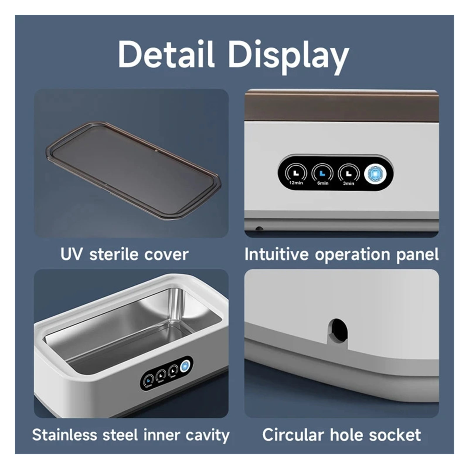 Black Ultra Machine Glasses Cleaning Machine Large Capacity Jewelry Braces Professional Cleaner ,Convenient to Use