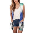 thumbnail image 2 of Lolmot Womens Long Vests Sleeveless Draped Lightweight Print Open Front Cardigan Layering Vest with Side Pockets, 2 of 4