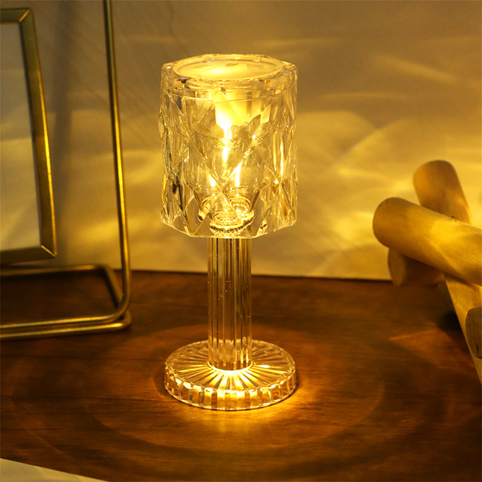 NEGJ Table Lamp Led Diamond Table Lamps Acrylic Modern Style Bedside