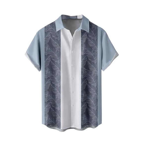 Button Up Shirt Men Turndown Collar Hawaiian Shirt Lightweight Short Sleeve Aloha Shirt Relaxed Fit Casual Mens Shirt
