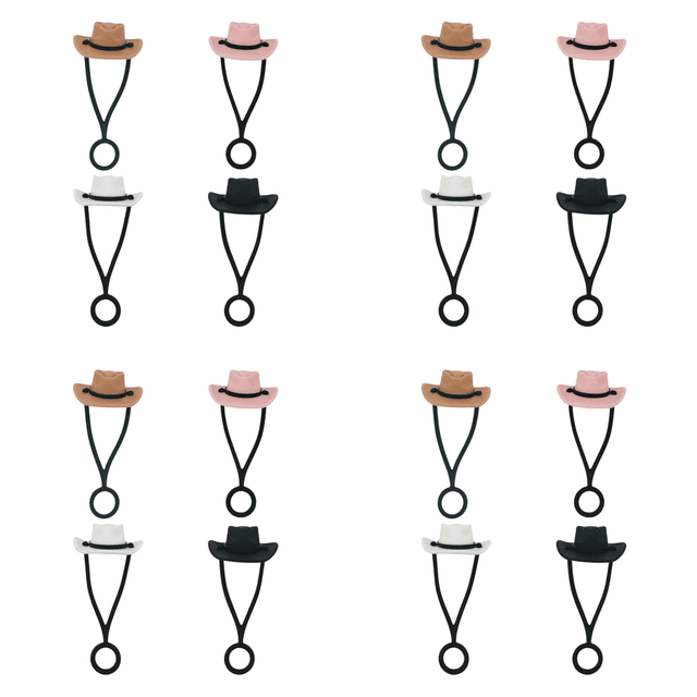 4 Uds. Sombrero Silicona Tapa Paja Pajita Reutilizable Tapas Con Puntas