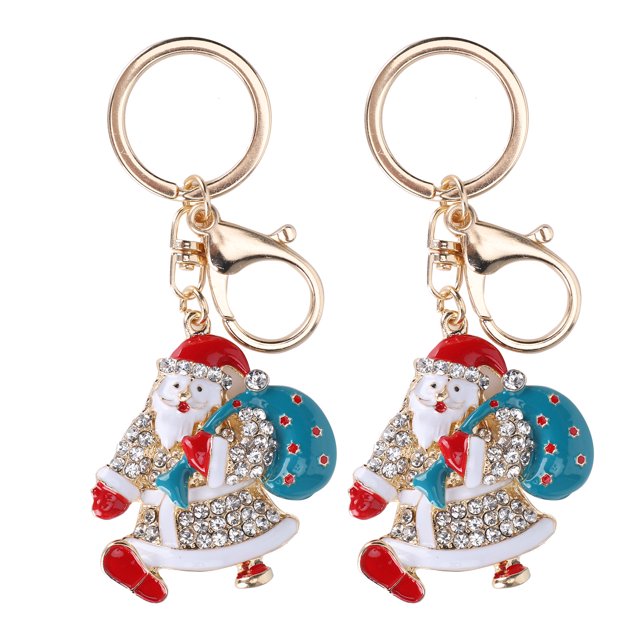 Keychain Pendant, 2Pcs Portable Christmas DIY Key Chain Kits, For DIY Christmas Keychain Decor Various Decorations Xmas Holiday Party Gift