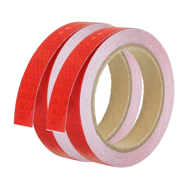 Unique Bargains Reflective Tape, 2pcs 0.8'x33FT Waterproof High Visibility Warning Safety Tape, Red