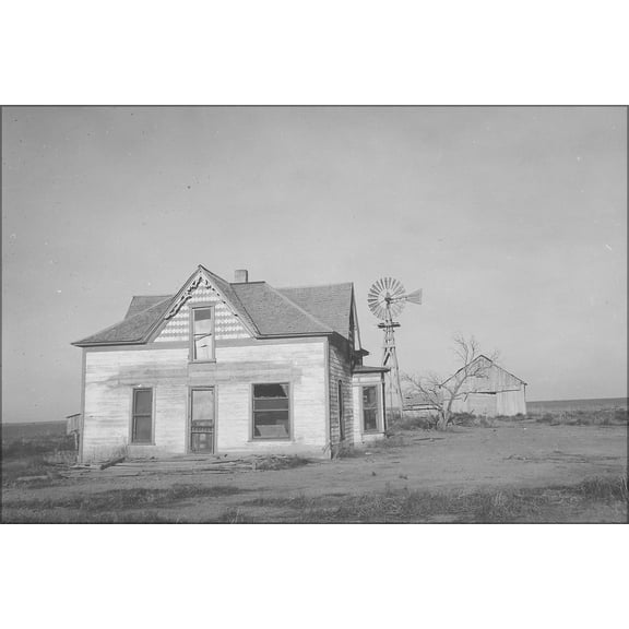 24"x36" Gallery Poster, Haskell County, Kansas. There are abandoned houses all over this and neighboring counties 1941