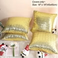 thumbnail image 6 of REGALWOVEN 4 Pcs Sequin Throw Pillow Covers, Decorative Cushion Covers for Sofa Car Seat, 18"x18" Gold, 6 of 7