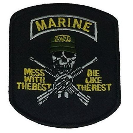 USMC MARINES MESS WITH THE BEST DIE LIKE THE REST SKULL CROSSED RIFLES