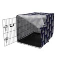 thumbnail image 3 of Oriental Green Dog Crate Cover, Romantic Flowers Curls Traditional Classic Ornamental Pattern, Easy to Use Pet Kennel Cover for Dogs, 35" x 23" x 27", Navy Blue Pale Teal Blush, by Ambesonne, 3 of 6