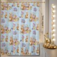thumbnail image 4 of Shower Curtain for Bathroom Spring Rabbit Egg Flower Waterproof Bath Curtains Shower Curtains with Hooks,Seamless Easter Theme on Blue Bathroom Curtain Privacy Drapes for Bathtubs Toilet 72x72in, 4 of 4