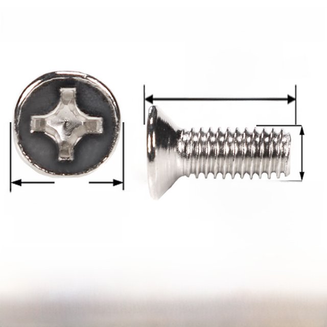 Tornillos de cabeza plana Phillips niquelados Tornillos para muebles Tornillos para máquina con cabeza avellanada y ranura cruzada Tornillo