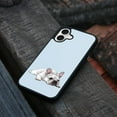 thumbnail image 4 of WIRESTER Shockproof Soft Rubber Cover Case for Apple iPhone 16 6.1" 2024, French Bulldog Dog Lying Down Looking Up On Pale Aqua Background, 4 of 5