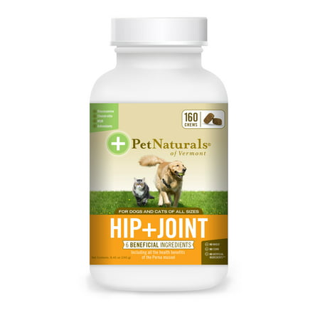 Pet Naturals of Vermont Hip + Joint, Daily Joint Supplement for Cats and Dogs, 160 Bite Sized Chews