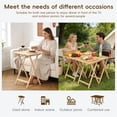 thumbnail image 5 of Mohsoe 4-Piece Foldable TV Tray Tables, Pine Wood Construction, Space-Saving, Sturdy X-Shaped Base, Versatile Side Tables for Home & Outdoor, 5 of 9