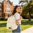 thumbnail image 4 of Cute Bear Corduroy School Bag, Bright Tone Spacious Carry Pack For Boys Girls Daily School Commute And Shopping (C), 4 of 5
