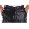 thumbnail image 5 of Zylarhe Men's Pants, Men's Leather Pants Motorcycle Fashion Solid Color Casual Men's Short Leather Pants Pants for Men Slim Fit Black 34, 5 of 9