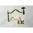 thumbnail image 3 of Kingston Brass KS2102PKX Duchess Wall Mount Pot Filler Faucet, Polished Brass, 3 of 8