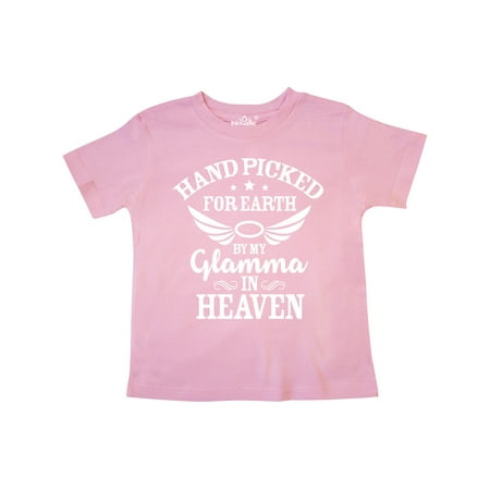 

Inktastic Handpicked for Earth By My Glamma in Heaven with Angel Wings Gift Toddler Boy or Toddler Girl T-Shirt
