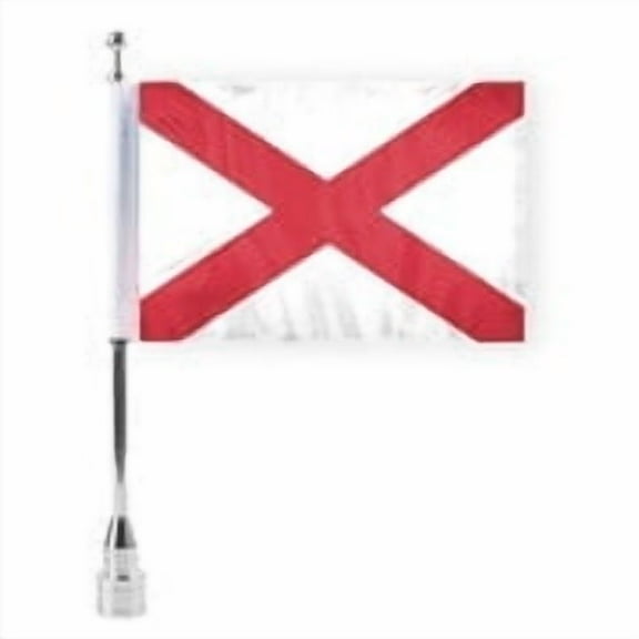 AGAS Alabama State Motorcycle Flag 6x9 inch - Double-Layered Printed 3-Ply Durable Knitted Polyester - 0.75 inch Sleeve - Fits on 3/8" Mount Pole (Not Included)