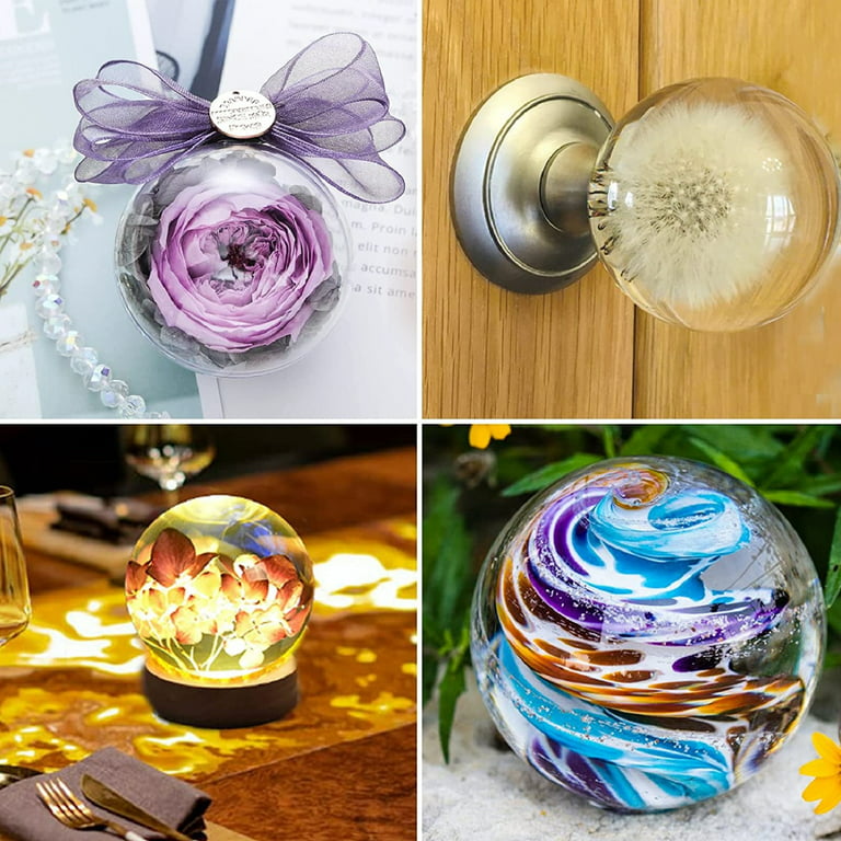 iSuperb Epoxy Resin Mold Faceted Crystal Ball Mold Sphere Silicone Mold  Casting Mold for DIY Crystal Ball Craft Decoration (Crystal Ball Mold)