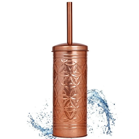 Autumn Alley Toilet Bowl Brush and Holder Bathroom Accessories, Bathroom Toilet Brush for Modern Farmhouse Bathroom Decor, Standing Rustic Toilet Bowl Brush with Holder, Bathroom Decor Sets, Copper