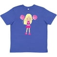 thumbnail image 3 of Inktastic Cheerleaders, Girl With Blonde Hair, Pink Uniform Youth T-Shirt, 3 of 5