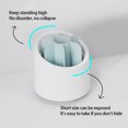 thumbnail image 1 of Pen Pencil Make Up Brush Storage Box Make Up Tool Tabletop Dust-proof 360° Rotating Organizer Compartment Living Room Office Bedroom Pink, 1 of 8