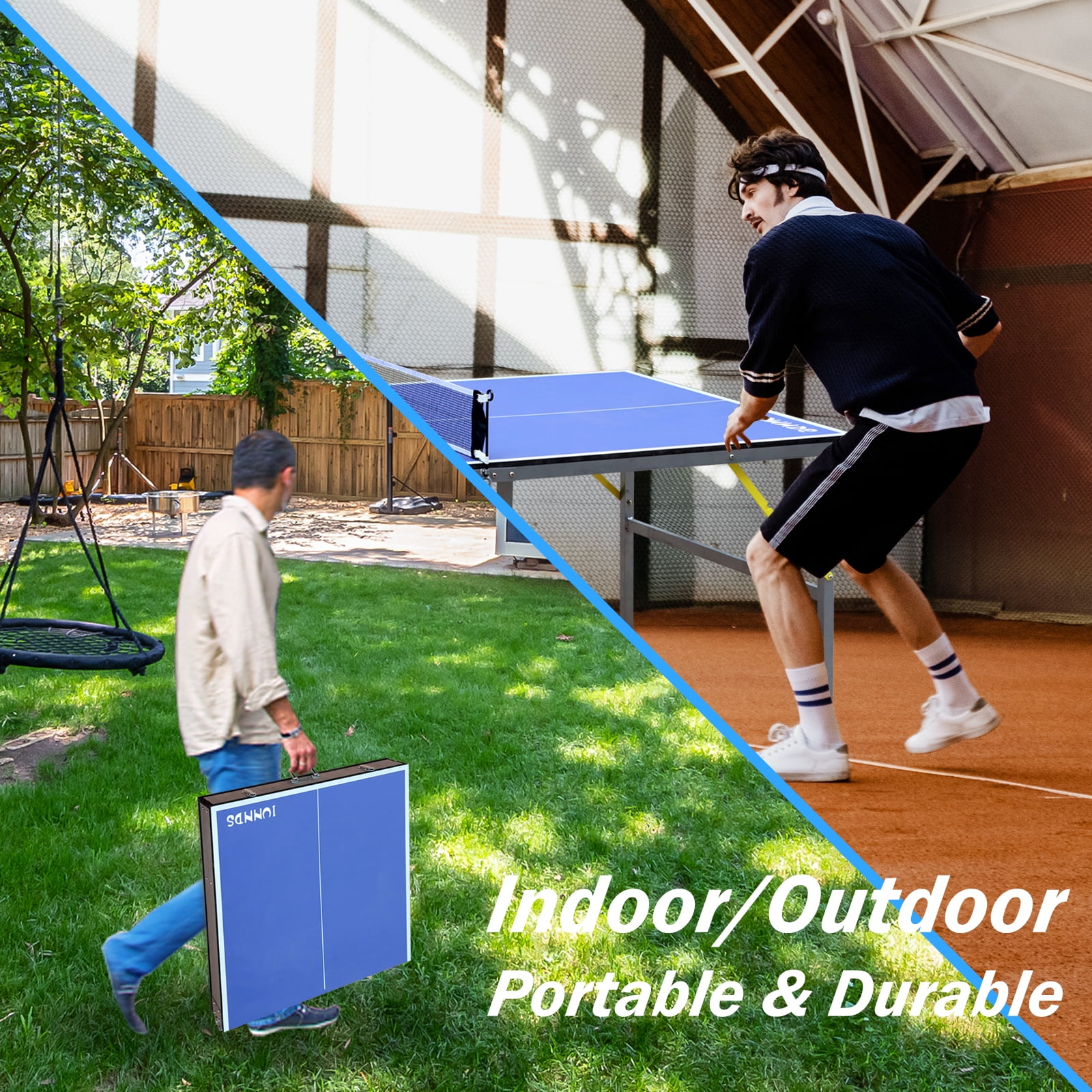 Leuco 6 x 3 Ft Table Tennis Table Mid-Size– Indoor/Outdoor Portable Table