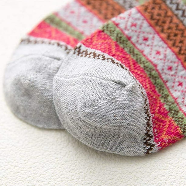 jovati 5 Pack Womens Socks Vintage Winter Soft Warm Cold Knit Wool