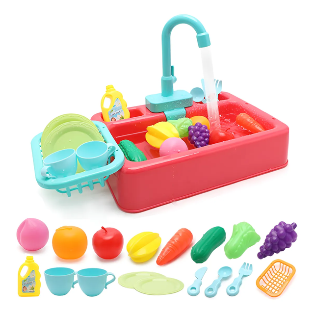 Juego De Fregadero De Juguetes De Cocina Para Niños Xtellar multicolor