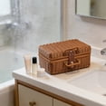 thumbnail image 4 of Homekingdee Boîte Imitation Rotin - Organisateur de Rangement Portable Rétro avec Poignée pour Décoration Intérieure, Accessoire Photo de Mariage, Panier de Pique-Nique, 4 of 6