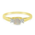 thumbnail image 6 of 14k Yellow Gold Round Opal And Diamond Ring, 6 of 6