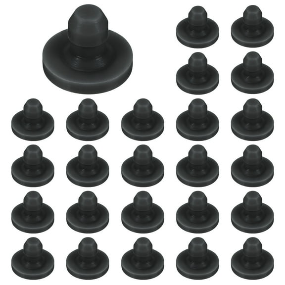 Uxcell 25-Packs Silicone Plugs, Snap in Locking Hole Plugs for 2.5-3mm Hole, Round Hole Rubber Plug Waterproof Sealing Plugs [Black]