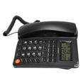 thumbnail image 1 of Corded Telephone, 16 Bit Display Screen Environmental  Big Button Corded Phone Splitter Interface  For Hotel For Bedroom Black, 1 of 8